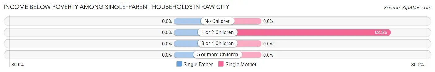 Income Below Poverty Among Single-Parent Households in Kaw City