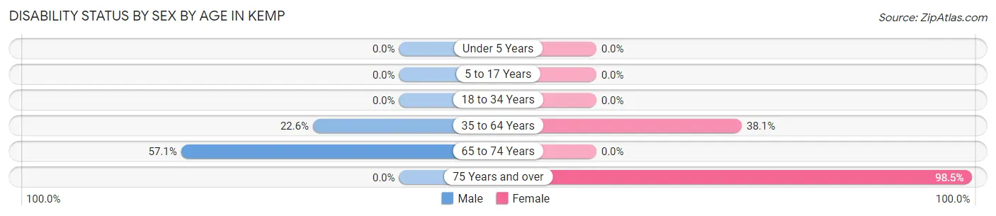 Disability Status by Sex by Age in Kemp