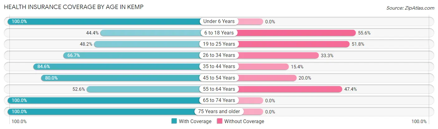 Health Insurance Coverage by Age in Kemp