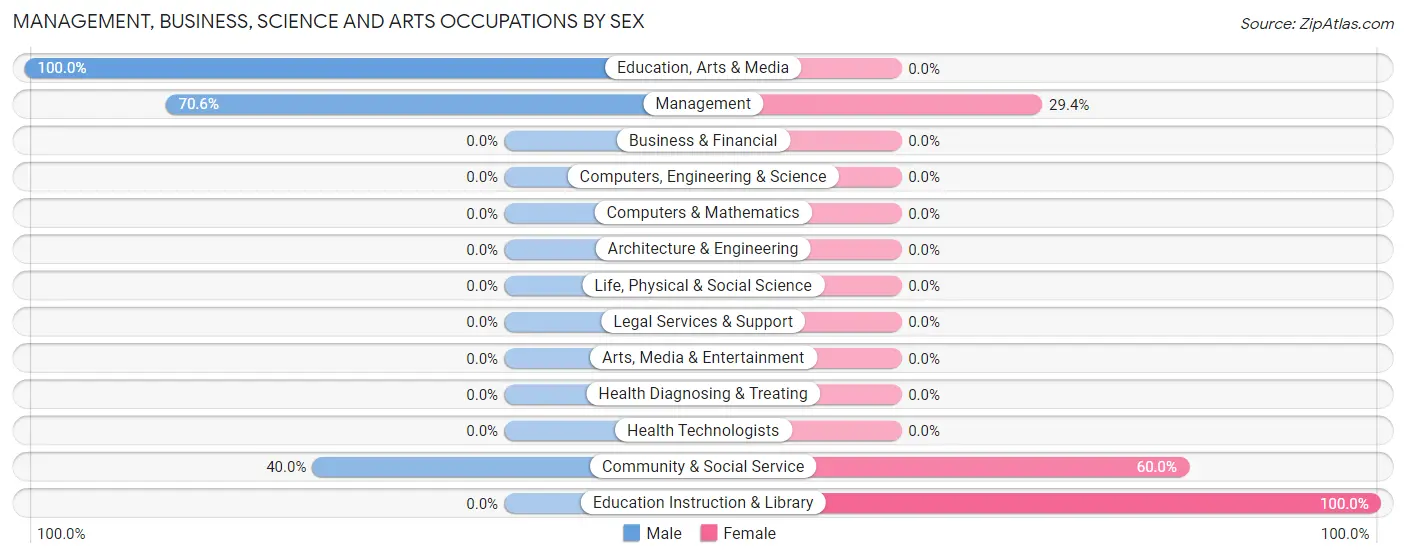 Management, Business, Science and Arts Occupations by Sex in Keyes