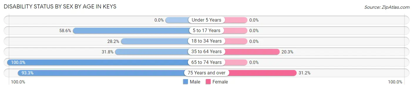 Disability Status by Sex by Age in Keys