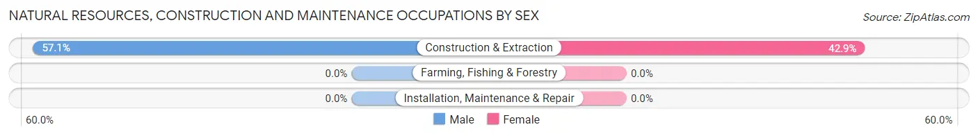 Natural Resources, Construction and Maintenance Occupations by Sex in Kinta