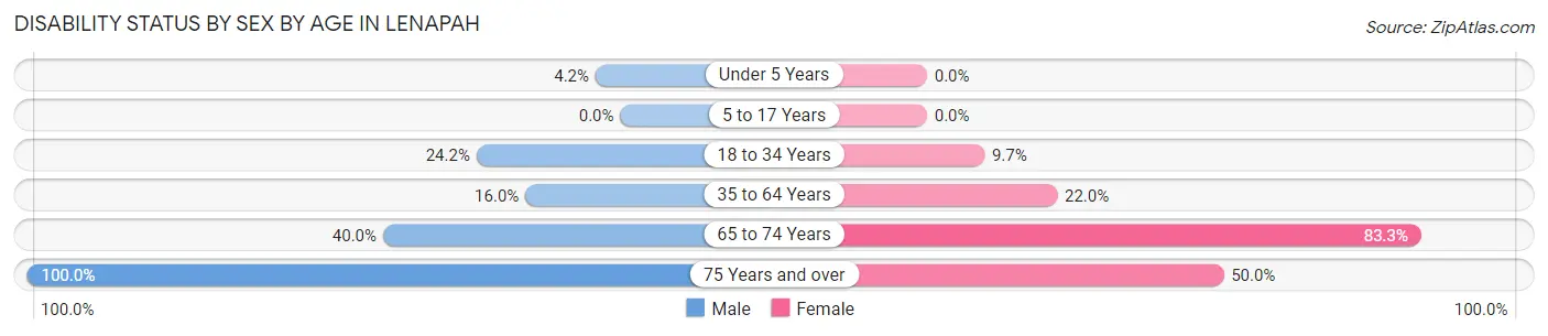 Disability Status by Sex by Age in Lenapah