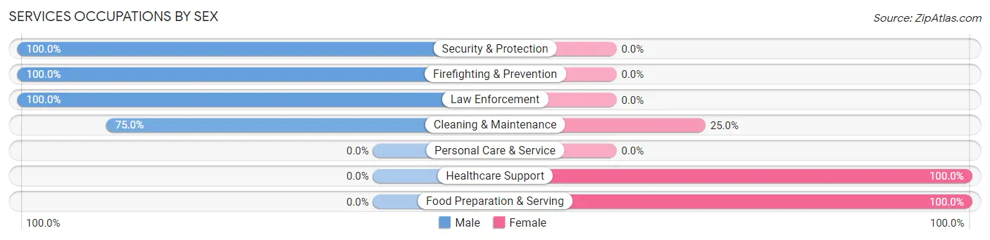 Services Occupations by Sex in Lenapah