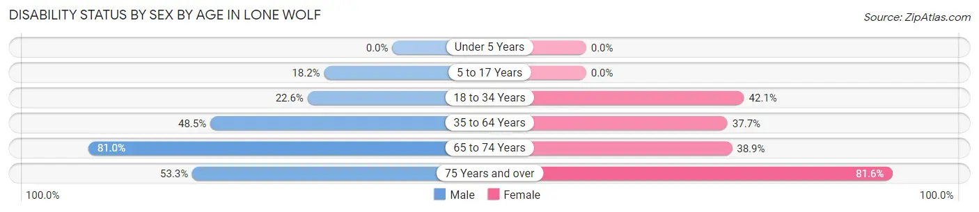 Disability Status by Sex by Age in Lone Wolf