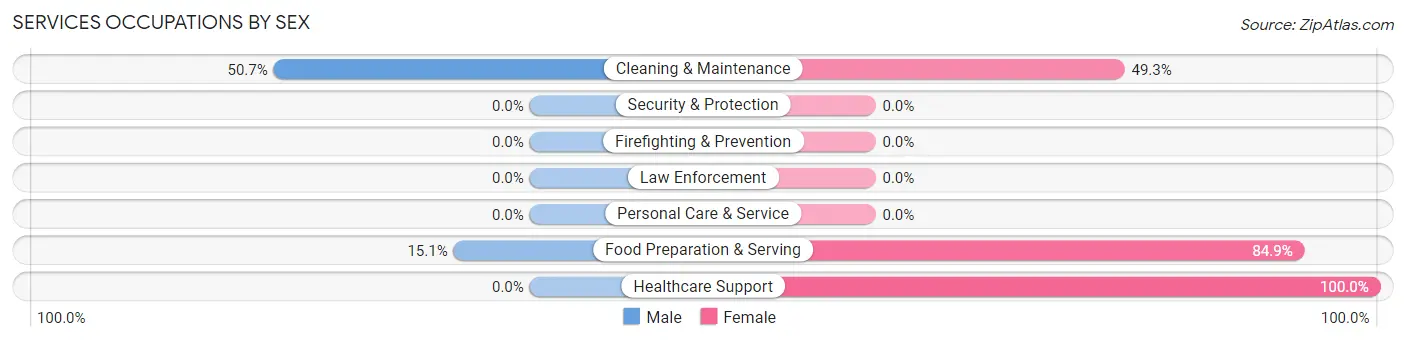 Services Occupations by Sex in Mangum
