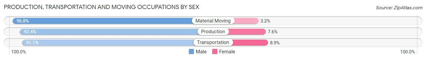 Production, Transportation and Moving Occupations by Sex in Mcalester