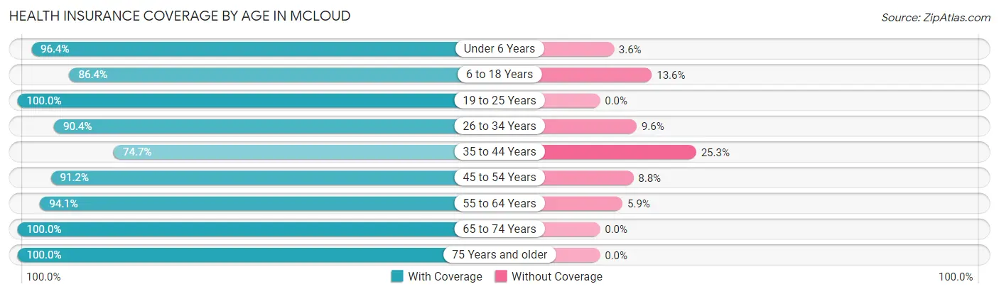 Health Insurance Coverage by Age in Mcloud