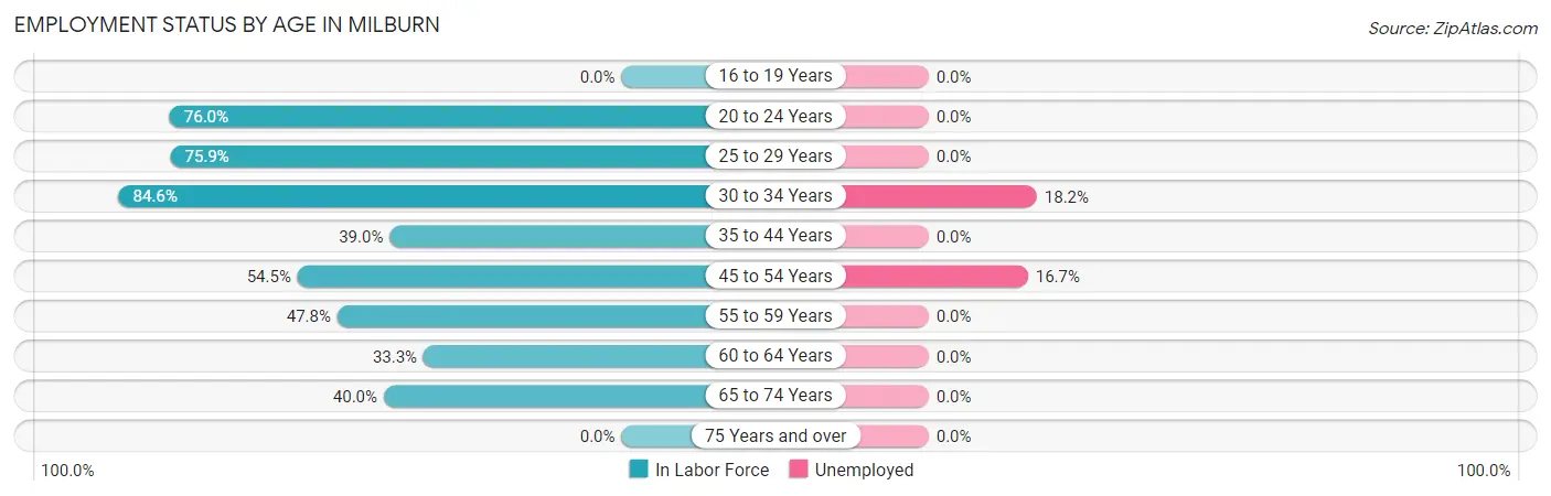 Employment Status by Age in Milburn