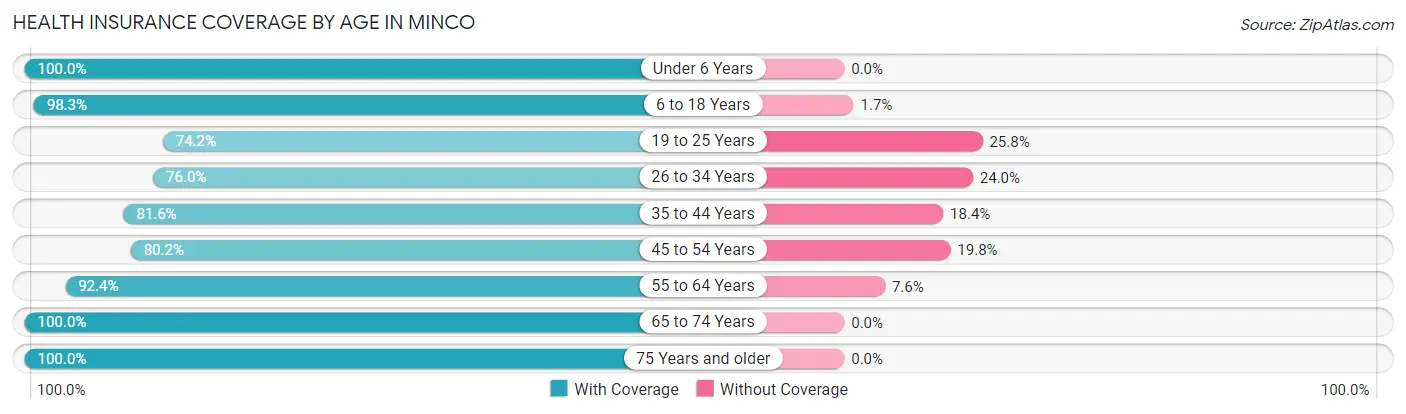 Health Insurance Coverage by Age in Minco