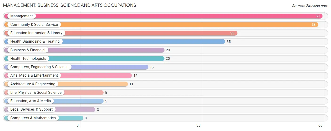 Management, Business, Science and Arts Occupations in Minco