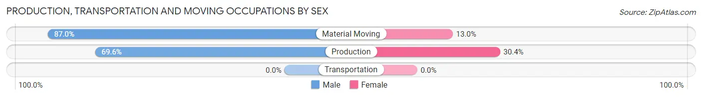 Production, Transportation and Moving Occupations by Sex in Morrison