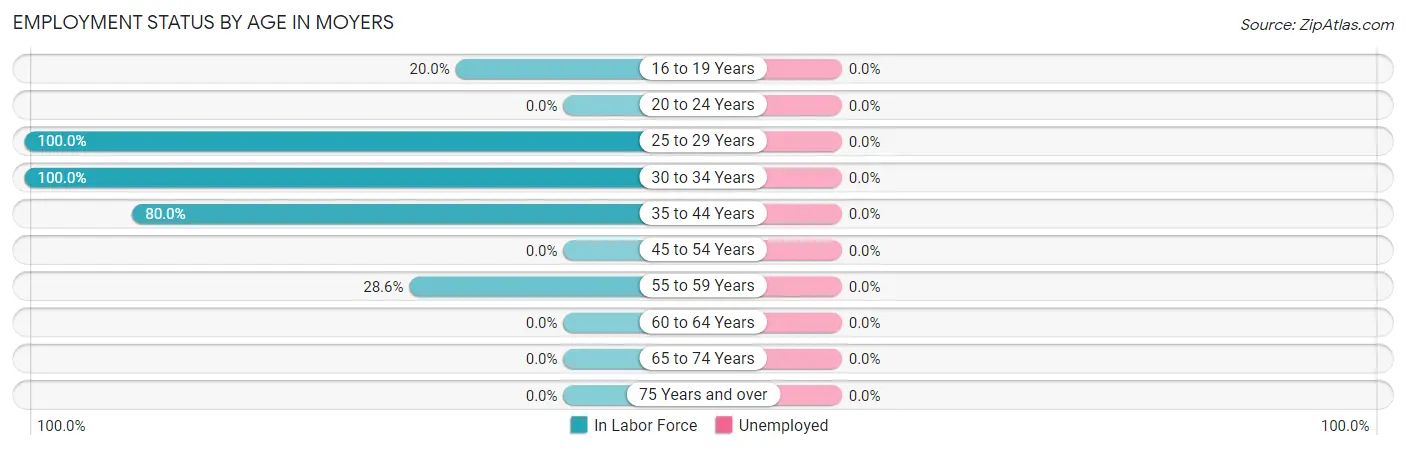 Employment Status by Age in Moyers