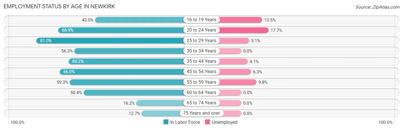 Employment Status by Age in Newkirk