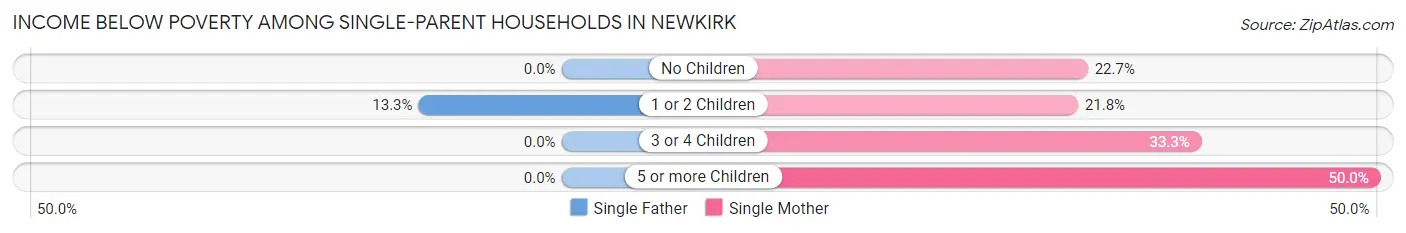 Income Below Poverty Among Single-Parent Households in Newkirk
