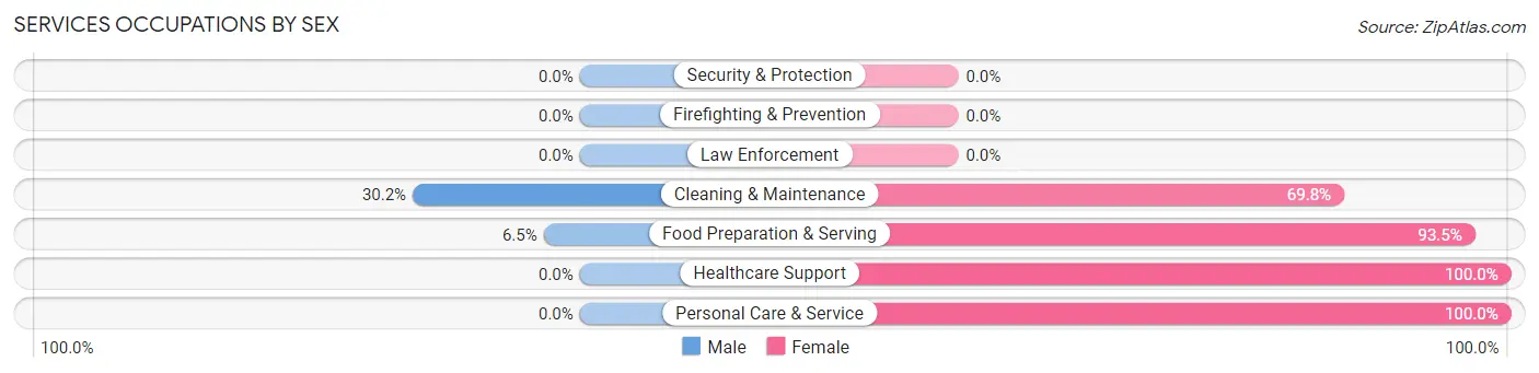 Services Occupations by Sex in Noble