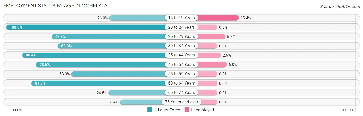 Employment Status by Age in Ochelata