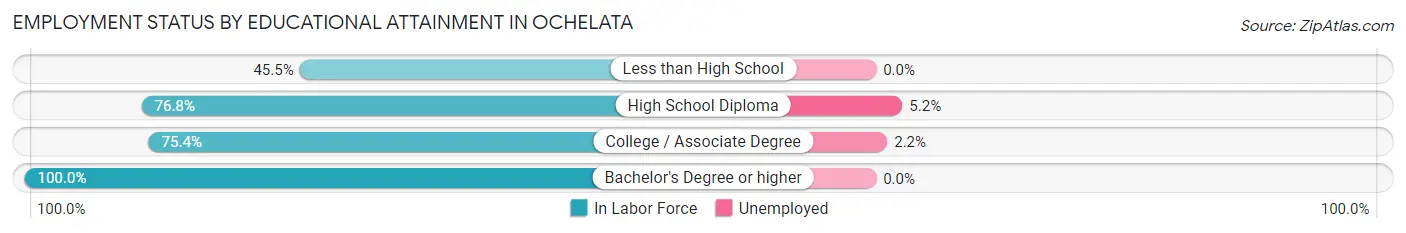 Employment Status by Educational Attainment in Ochelata