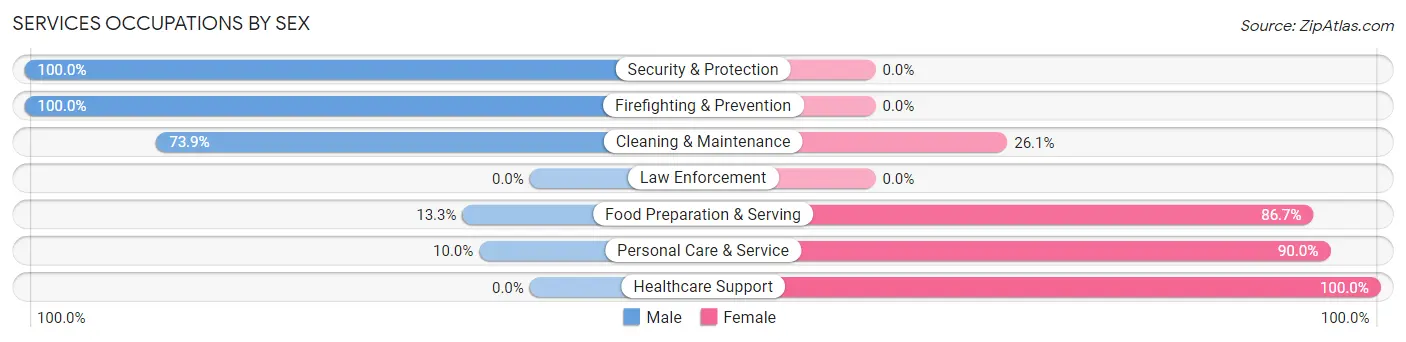 Services Occupations by Sex in Ochelata