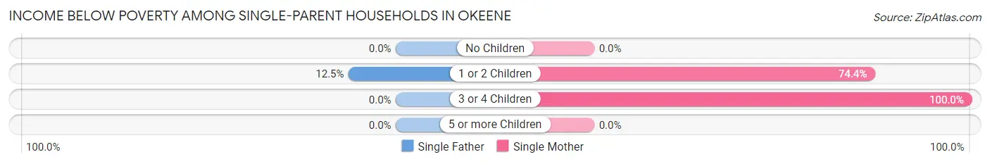 Income Below Poverty Among Single-Parent Households in Okeene