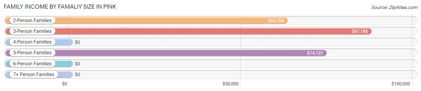 Family Income by Famaliy Size in Pink