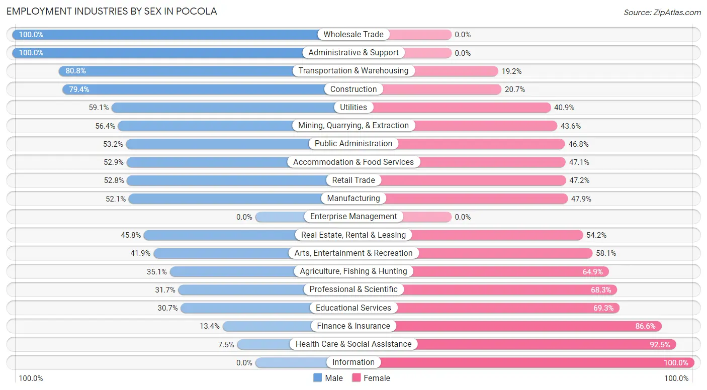 Employment Industries by Sex in Pocola