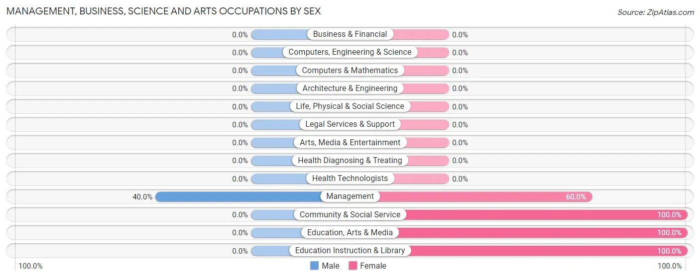 Management, Business, Science and Arts Occupations by Sex in Porum