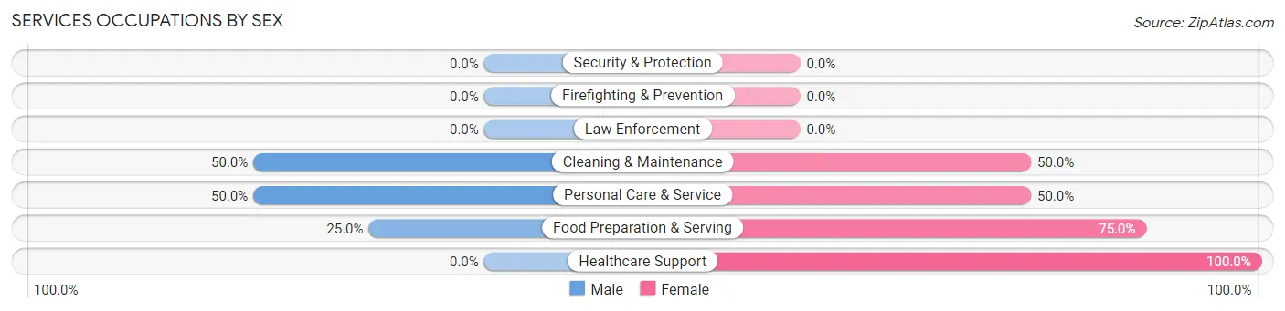 Services Occupations by Sex in Porum