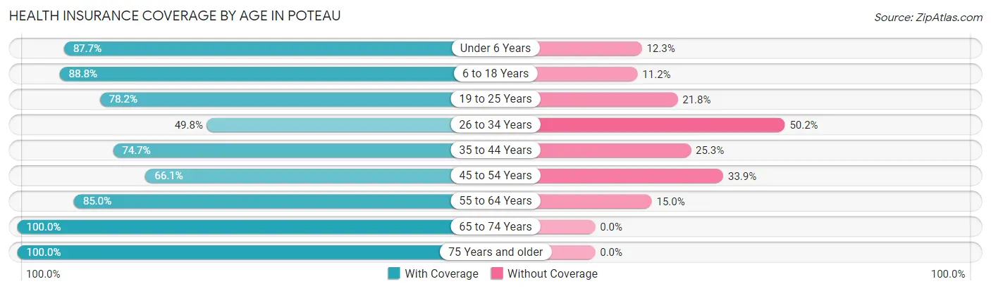 Health Insurance Coverage by Age in Poteau