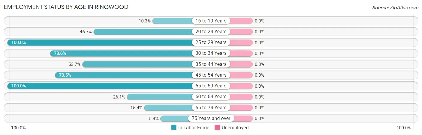 Employment Status by Age in Ringwood
