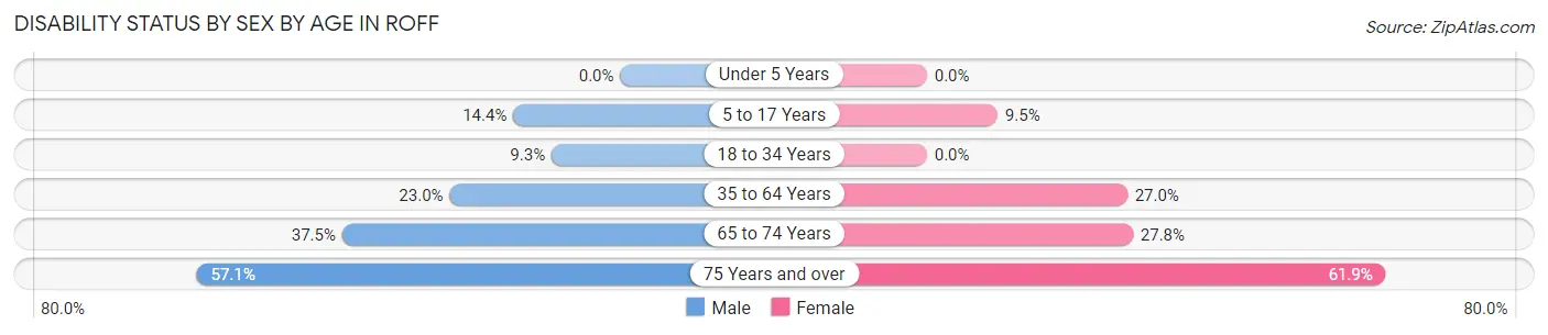 Disability Status by Sex by Age in Roff
