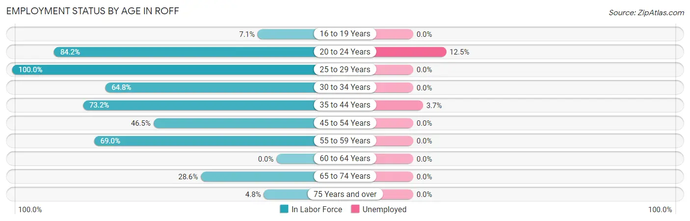 Employment Status by Age in Roff