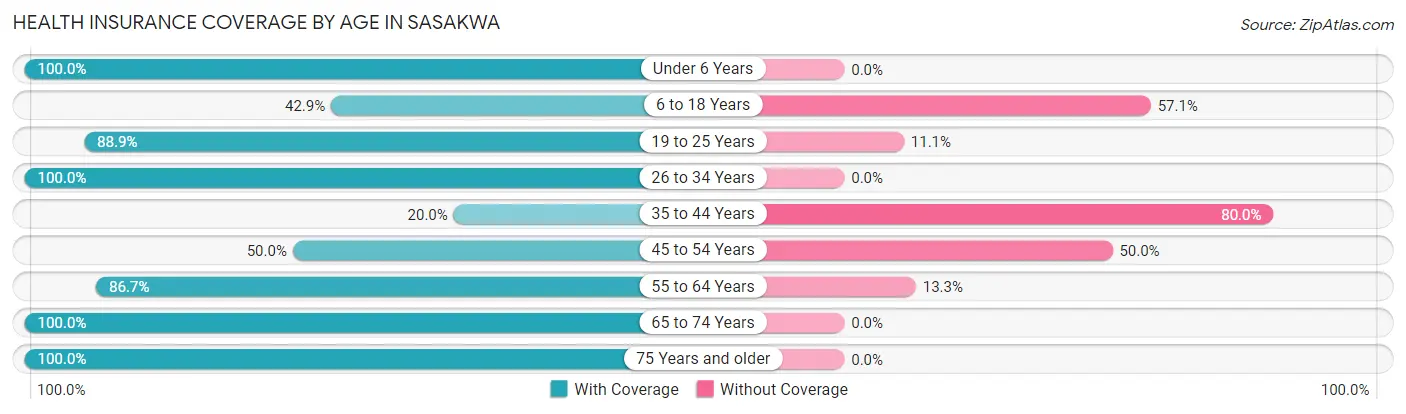 Health Insurance Coverage by Age in Sasakwa