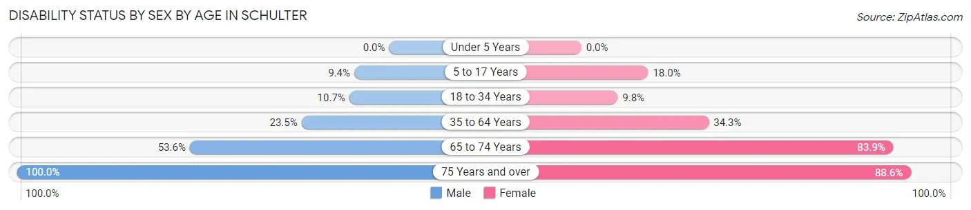 Disability Status by Sex by Age in Schulter