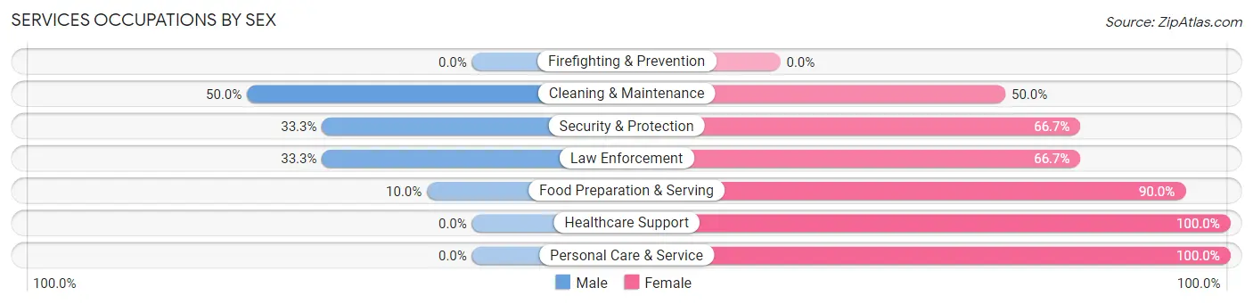 Services Occupations by Sex in Schulter