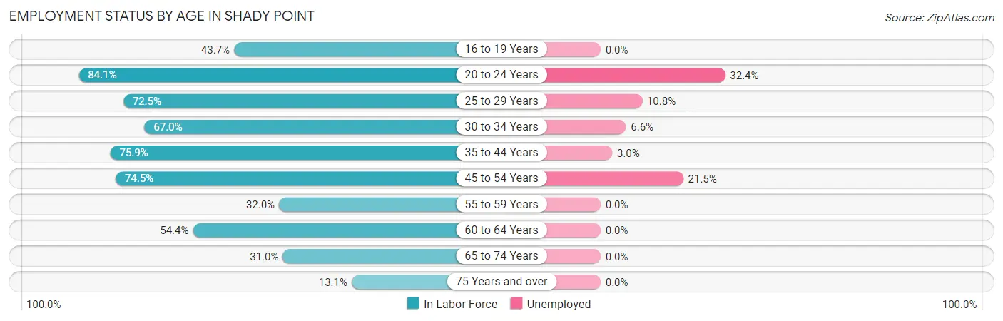 Employment Status by Age in Shady Point