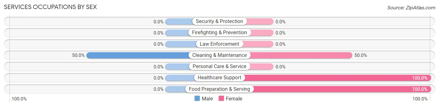 Services Occupations by Sex in Slick