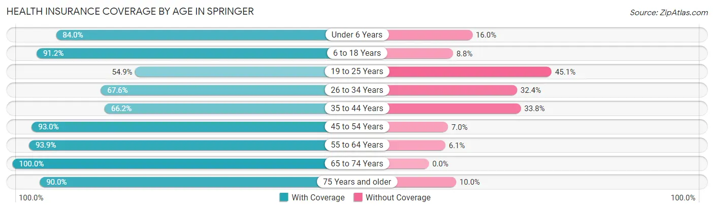 Health Insurance Coverage by Age in Springer