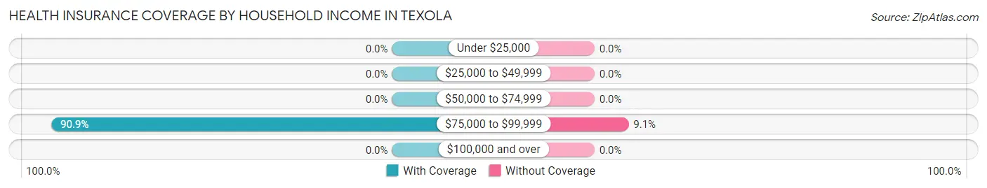 Health Insurance Coverage by Household Income in Texola