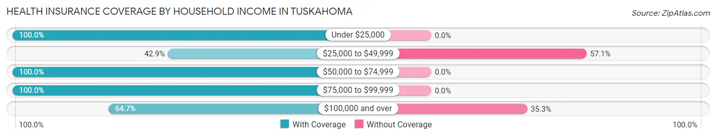 Health Insurance Coverage by Household Income in Tuskahoma