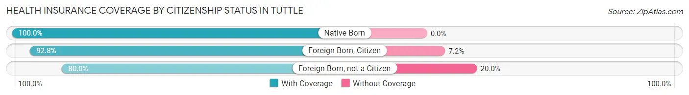 Health Insurance Coverage by Citizenship Status in Tuttle