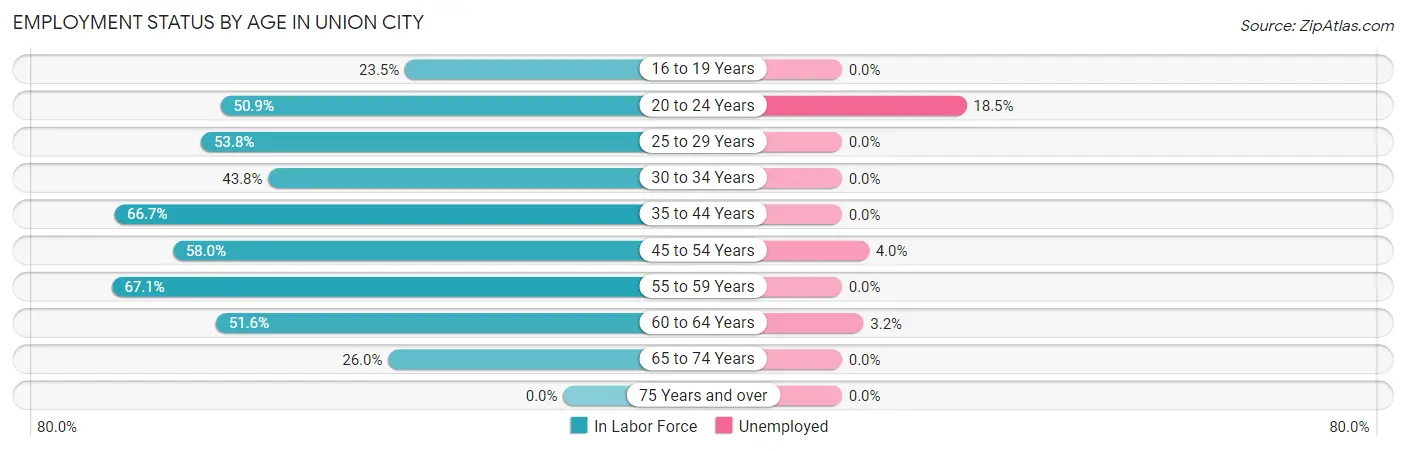 Employment Status by Age in Union City