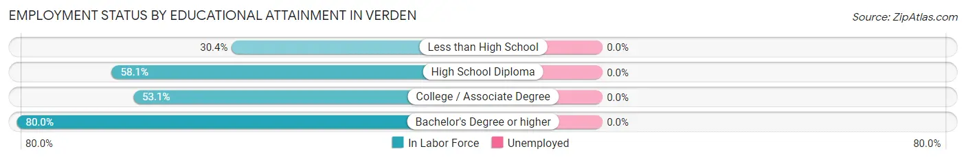 Employment Status by Educational Attainment in Verden