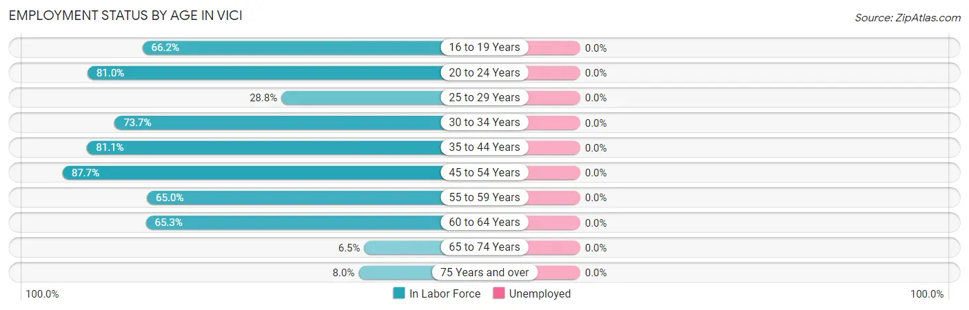 Employment Status by Age in Vici