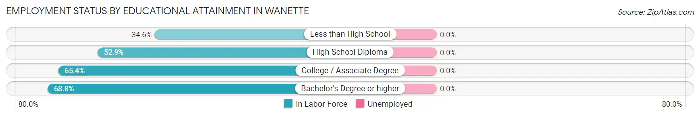 Employment Status by Educational Attainment in Wanette