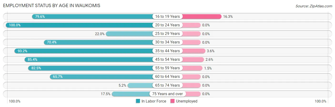 Employment Status by Age in Waukomis