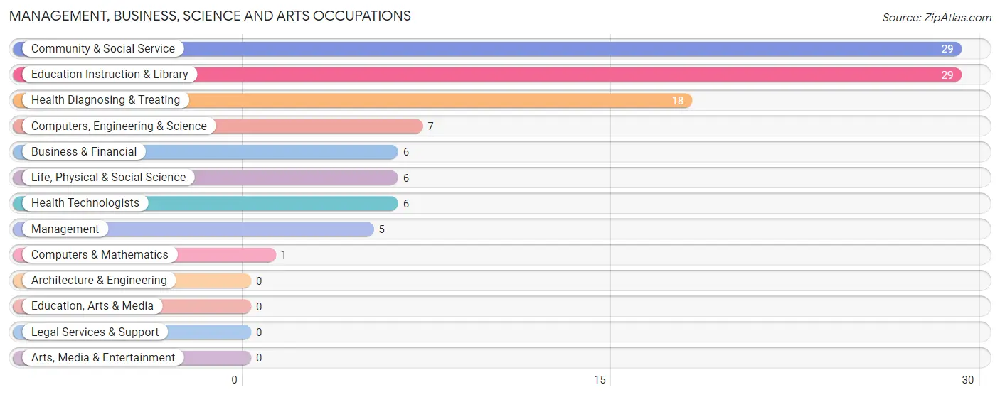 Management, Business, Science and Arts Occupations in Welch