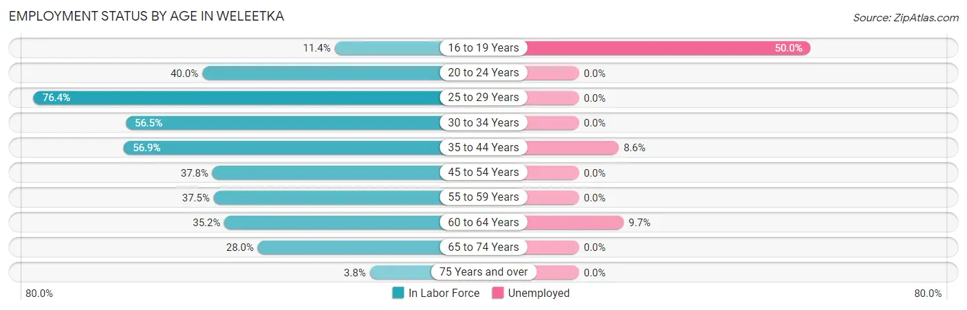 Employment Status by Age in Weleetka