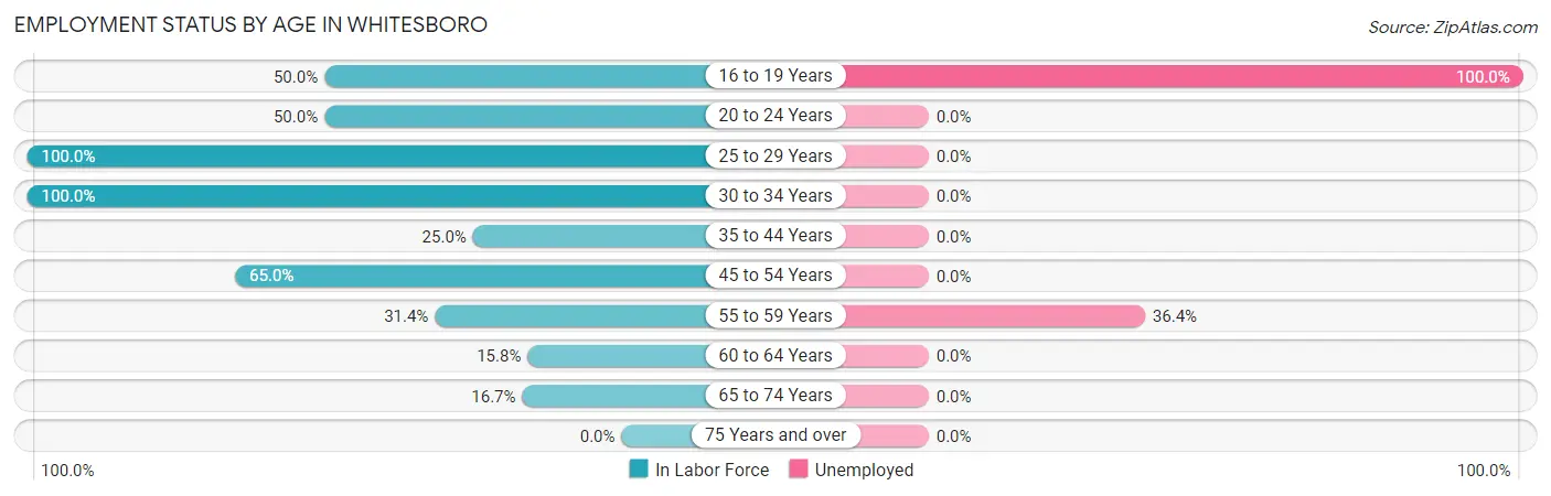Employment Status by Age in Whitesboro