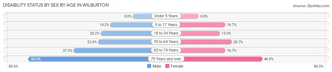 Disability Status by Sex by Age in Wilburton